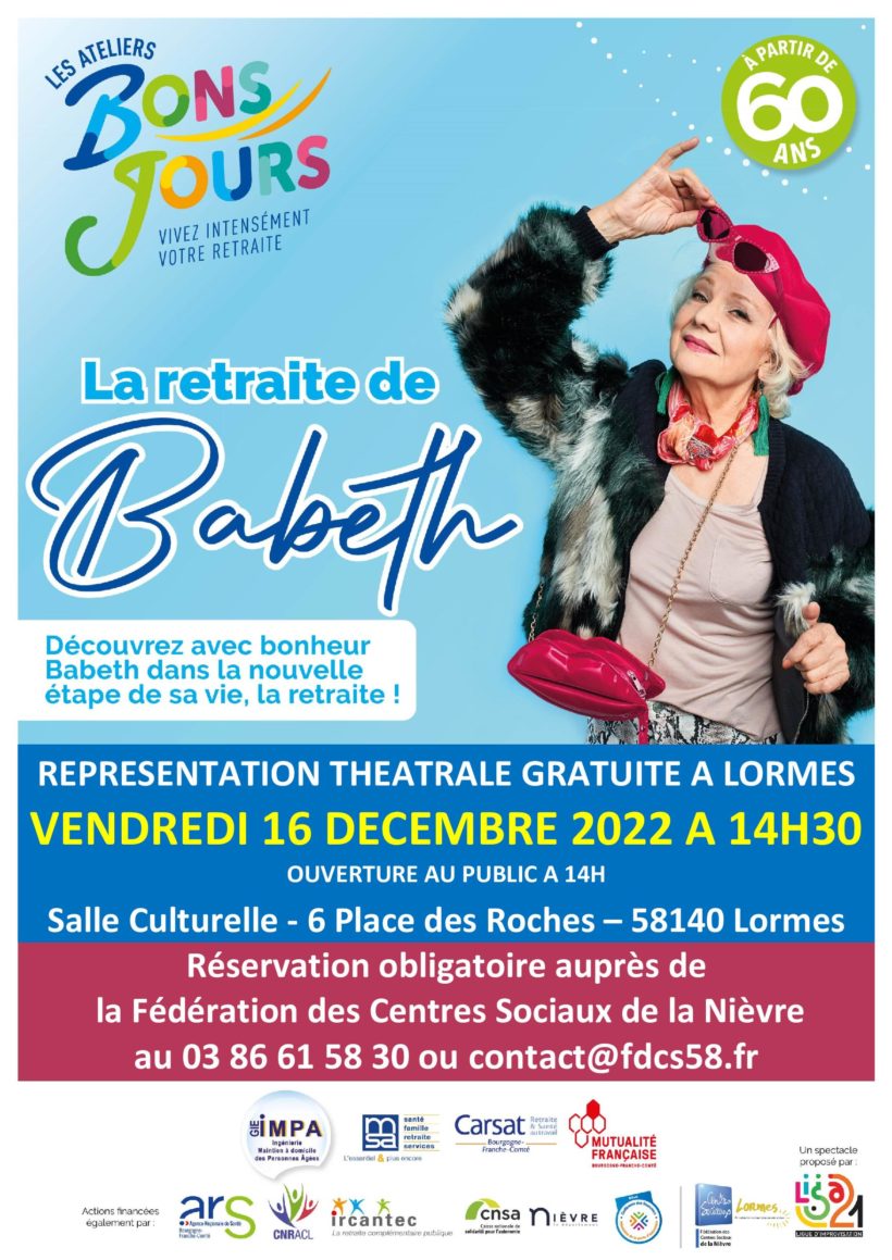 affiche pour la pièce de théâtre La Retraite de Babeth