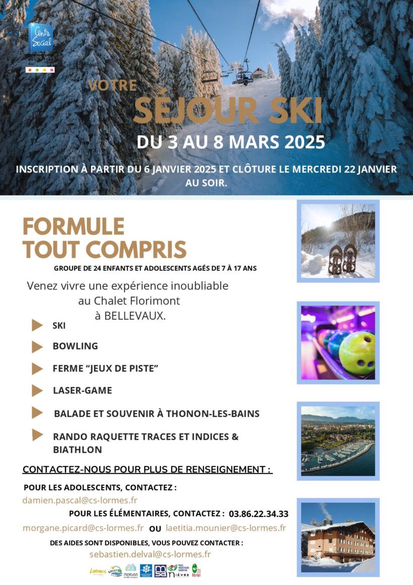 affiche séjour ski.