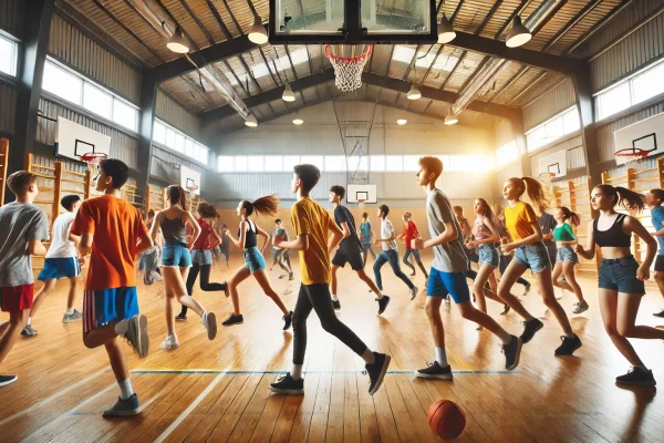 un groupe de jeunes qui font du sport