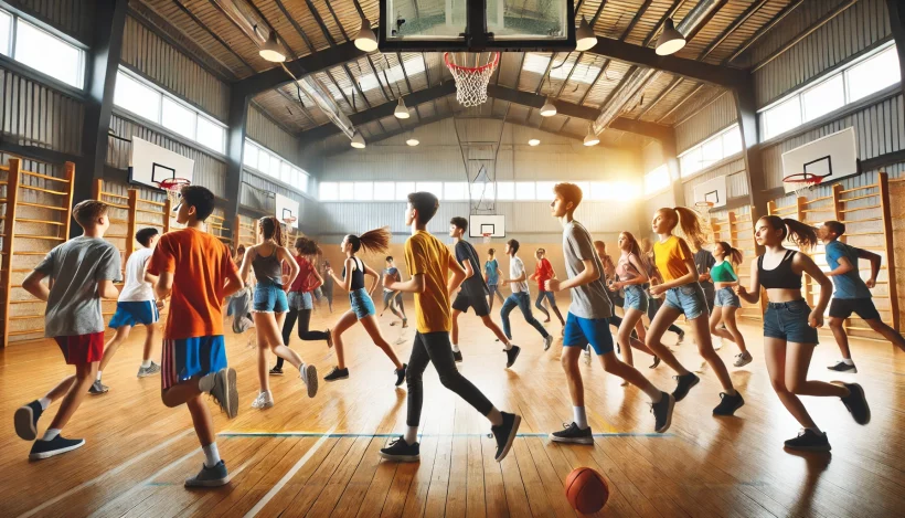 un groupe de jeunes qui font du sport