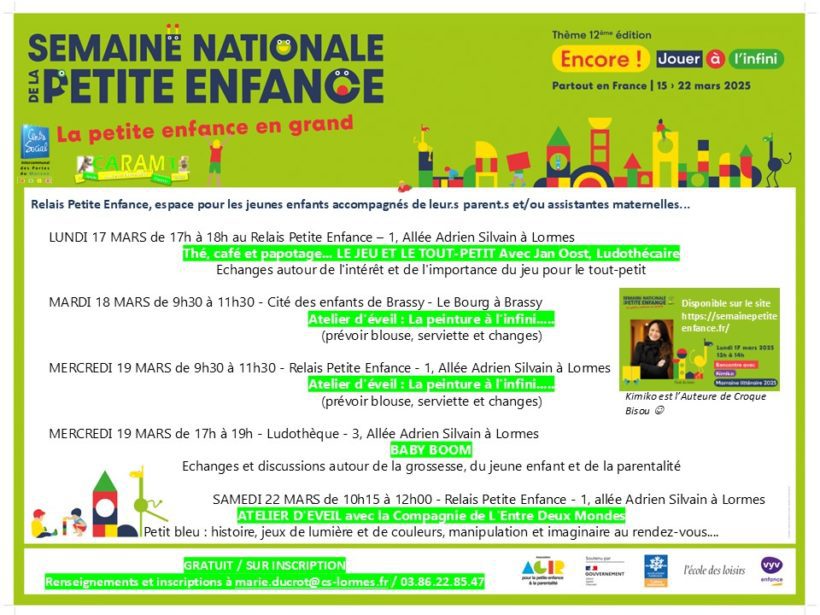 programme de la semaine de la petite enfance.